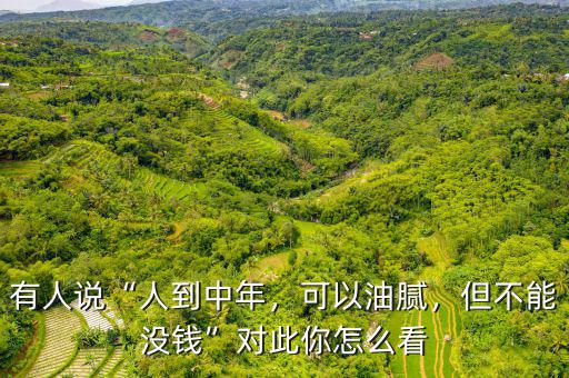 有人說(shuō)“人到中年，可以油膩，但不能沒(méi)錢(qián)”對(duì)此你怎么看