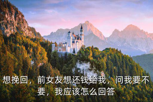 想挽回，前女友想還錢給我，問我要不要，我應該怎么回答