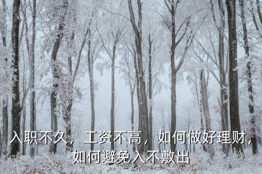 入職不久，工資不高，如何做好理財，如何避免入不敷出