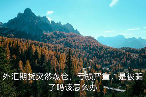 外匯期貨突然爆倉(cāng)，虧損嚴(yán)重，是被騙了嗎該怎么辦