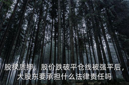 股權(quán)質(zhì)押，股價(jià)跌破平倉(cāng)線被強(qiáng)平后，大股東要承擔(dān)什么法律責(zé)任嗎