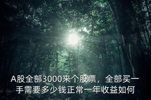 A股全部3000來個股票，全部買一手需要多少錢正常一年收益如何