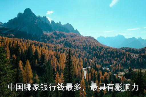 中國哪家銀行錢最多，最具有影響力