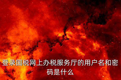 地稅用戶名登陸密碼是什么，地稅的用戶名是什么