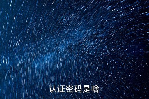 網(wǎng)上認(rèn)證的密碼是什么意思啊，市民身份證手機(jī)認(rèn)證服務(wù)密碼是什么意思在線(xiàn)等急