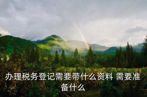 去地稅局登記需要什么資料，新公司辦稅務登記應帶什么去地稅局
