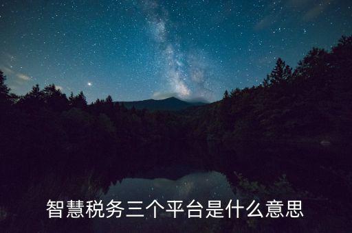 智慧地稅指什么意思，智慧稅務(wù)三個(gè)平臺(tái)是什么意思