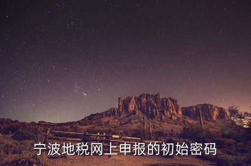寧波地稅網(wǎng)頁(yè)版改密碼是什么，寧波地稅網(wǎng)上申報(bào)的初始密碼