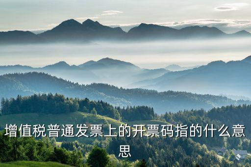 什么是發(fā)票稅控碼，增值稅普通發(fā)票上的開(kāi)票碼指的什么意思