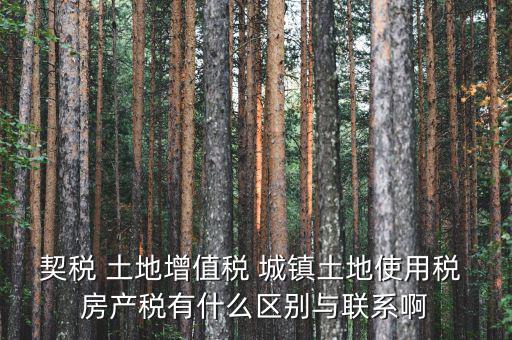 什么是土房稅，契稅 土地增值稅 城鎮(zhèn)土地使用稅 房產稅有什么區(qū)別與聯(lián)系啊