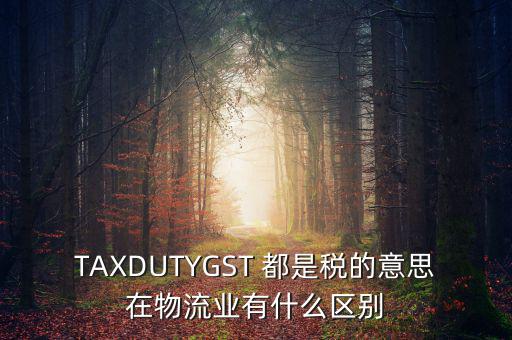 ttps稅是什么，TAXDUTYGST 都是稅的意思在物流業(yè)有什么區(qū)別