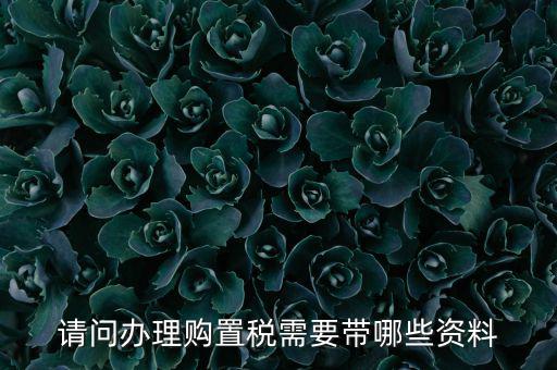 購置稅辦理需要什么，購買車輛購置稅需要哪些手續(xù)