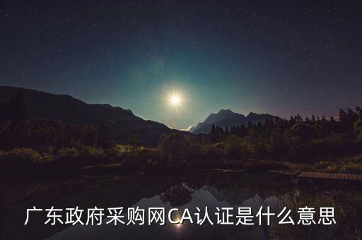ca認(rèn)證是什么意思，廣東政府采購(gòu)網(wǎng)CA認(rèn)證是什么意思