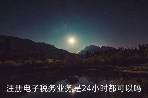 電子稅務(wù)注冊是什么，注冊電子稅務(wù)業(yè)務(wù)是24小時(shí)都可以嗎