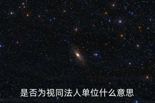 視同法人什么意思，是否為視同法人單位什么意思