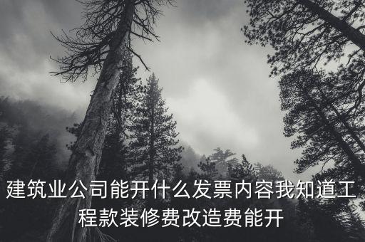 建筑業(yè)開票開什么內(nèi)容，建筑行業(yè)需要開些什么票