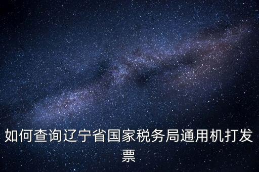 如何查詢(xún)遼寧省國(guó)家稅務(wù)局通用機(jī)打發(fā)票