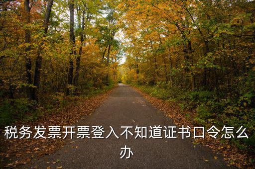 稅務(wù)發(fā)票開(kāi)票登入不知道證書口令怎么辦