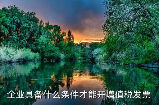 什么企業(yè)增值稅發(fā)票，企業(yè)具備什么條件才能開增值稅發(fā)票