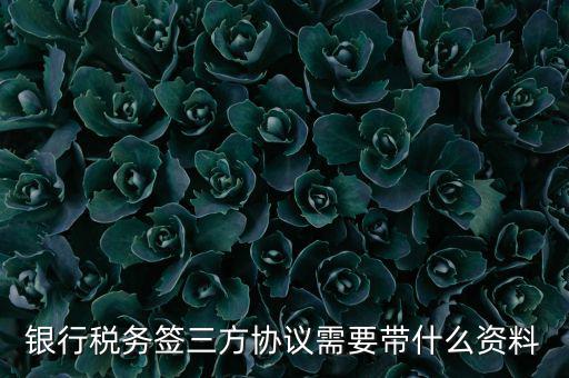 銀稅協(xié)議需要什么證件，銀行稅務(wù)簽三方協(xié)議需要帶什么資料