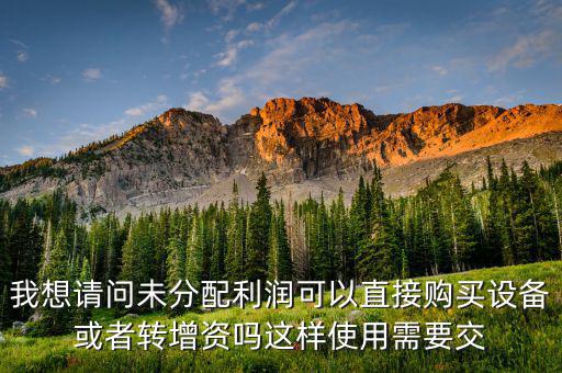 未分配利潤(rùn)交什么稅，我想請(qǐng)問(wèn)未分配利潤(rùn)可以直接購(gòu)買(mǎi)設(shè)備或者轉(zhuǎn)增資嗎這樣使用需要交