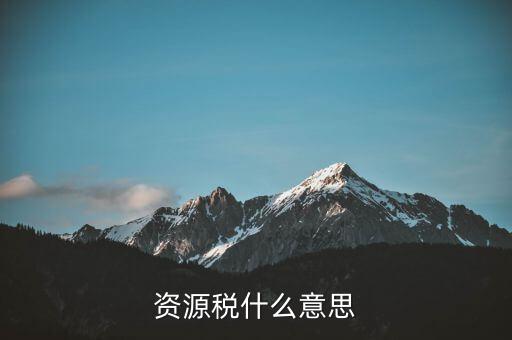 地稅開的資源稅是什么，資源稅什么意思