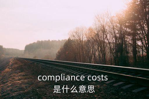 遵從成本什么意思，compliance costs 是什么意思