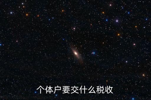 個(gè)體地稅交什么稅，個(gè)體戶要交什么稅收