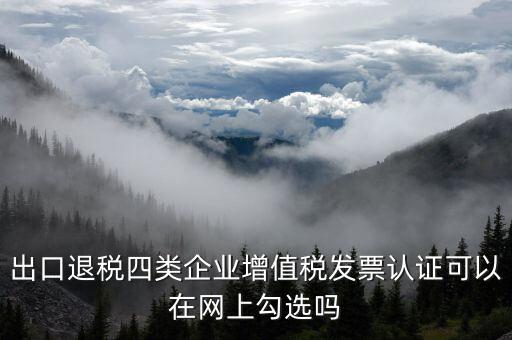 什么是出口四類企業(yè)，出口退稅四類企業(yè)增值稅發(fā)票認證可以在網(wǎng)上勾選嗎