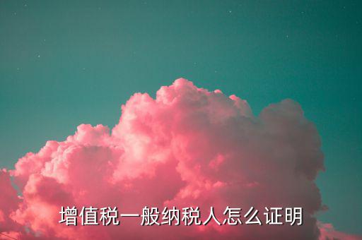 一般納稅人有什么證明，增值稅一般納稅人怎么證明