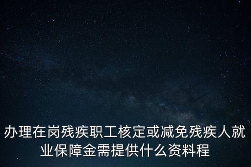 核定殘保金需要什么，辦理在崗殘疾職工核定或減免殘疾人就業(yè)保障金需提供什么資料程