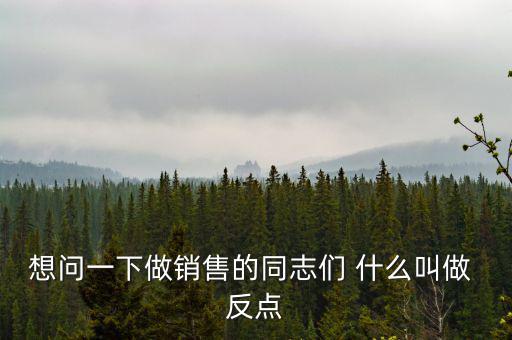 什么是銷售返點，想問一下做銷售的同志們 什么叫做 反點