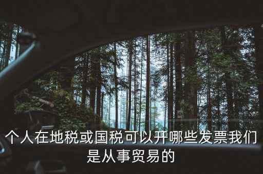 個(gè)人能去地稅代開什么票，個(gè)人可以去地稅開票嗎每一種行業(yè)都可以嗎哪種稅率最低