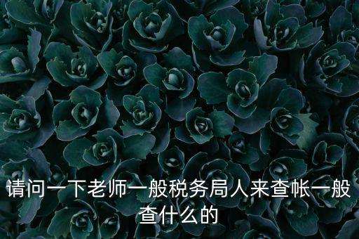 稅局查賬戶查什么，請(qǐng)問一下老師一般稅務(wù)局人來查帳一般查什么的