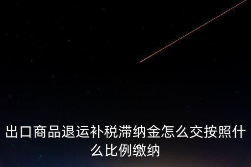 什么是退運(yùn)補(bǔ)稅，出口商品退運(yùn)補(bǔ)稅滯納金怎么交按照什么比例繳納