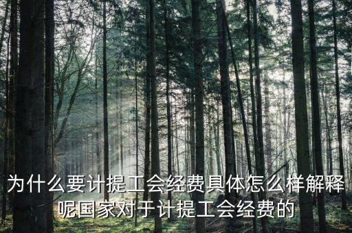 為什么要計提工會經費具體怎么樣解釋呢國家對于計提工會經費的