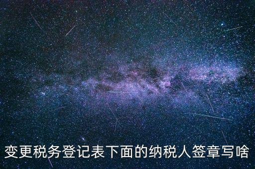城建稅申報的納稅人簽章填什么，變更稅務登記表下面的納稅人簽章寫啥