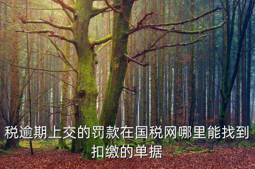 稅逾期上交的罰款在國稅網哪里能找到扣繳的單據