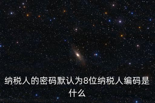 8位國稅納稅編碼是什么，納稅人的密碼默認(rèn)為8位納稅人編碼是什么