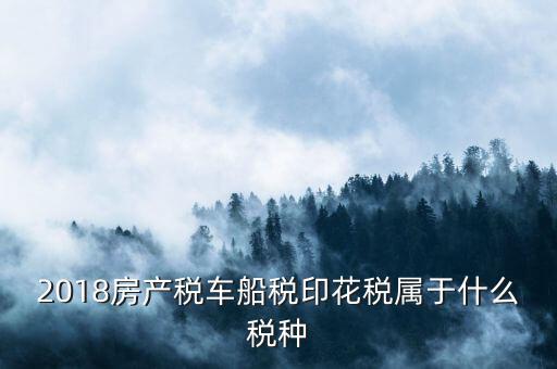 2018房產稅車船稅印花稅屬于什么稅種