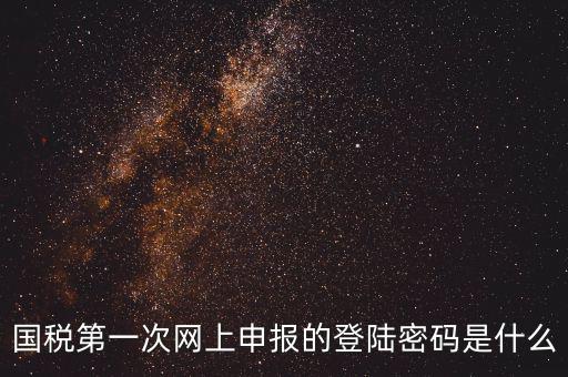 廣東國稅網(wǎng)登錄密碼是什么，國稅第一次網(wǎng)上申報的登陸密碼是什么