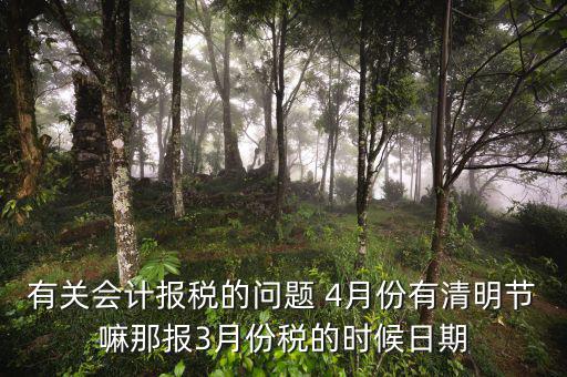有關(guān)會計(jì)報(bào)稅的問題 4月份有清明節(jié)嘛那報(bào)3月份稅的時(shí)候日期