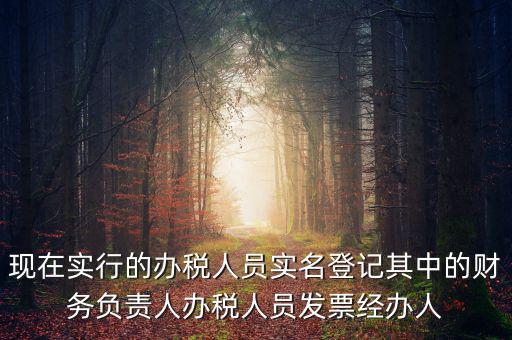 實名辦稅是什么時間提出的，現(xiàn)在實行的辦稅人員實名登記其中的財務(wù)負(fù)責(zé)人辦稅人員發(fā)票經(jīng)辦人