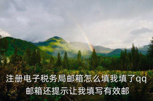 電子稅務(wù)局 是什么，注冊(cè)電子稅務(wù)局郵箱怎么填我填了qq 郵箱還提示讓我填寫有效郵
