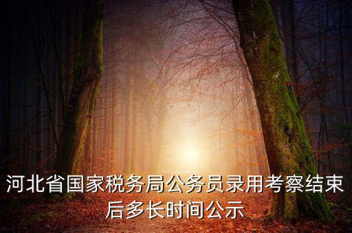 國稅一般什么時候公示，河北省國家稅務(wù)局公務(wù)員錄用考察結(jié)束后多長時間公示