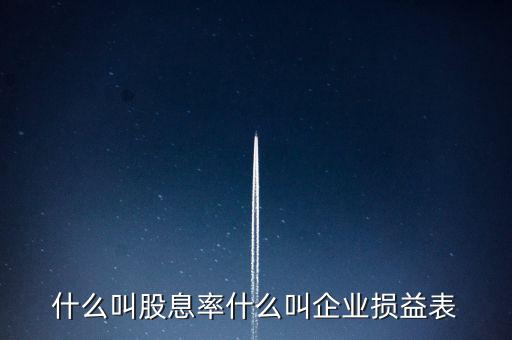 股息紅利的表什么樣，什么叫股息率什么叫企業(yè)損益表