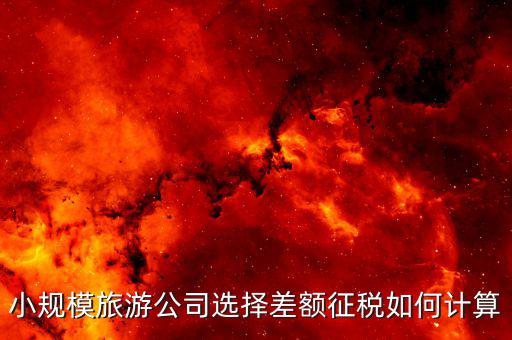 什么企業(yè)差額征稅，小規(guī)模旅游公司選擇差額征稅如何計算