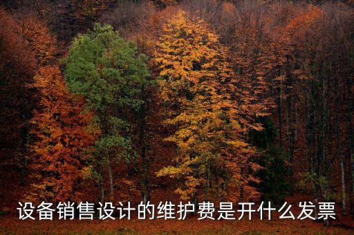 開票維護費是什么，設(shè)備銷售設(shè)計的維護費是開什么發(fā)票