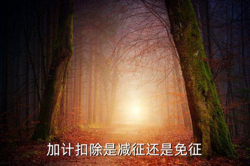 什么叫做加計(jì)扣除，加計(jì)扣除是減征還是免征