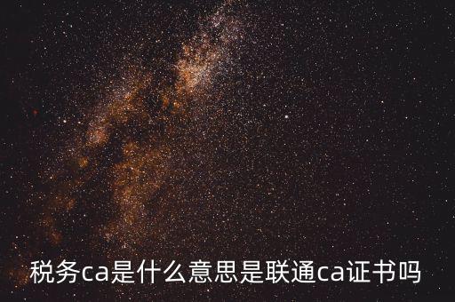 青島國稅ca證書是什么意思，什么事CA證書